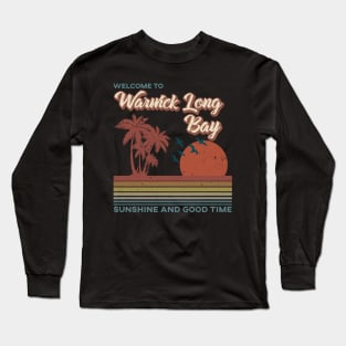 Warwick Long Bay Beach - Warwick Long Bay Beach Retro Sunset Long Sleeve T-Shirt